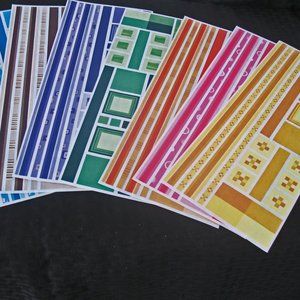 Jumbo Gr LengthsShowcase sticker sampler 7 SHEETS Aqua, Brown, Purple, Green, +